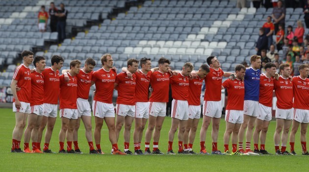 Louth team line up for the anthem