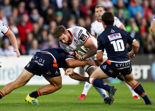 Iain Henderson with Stuart McInally and Simon Hickey