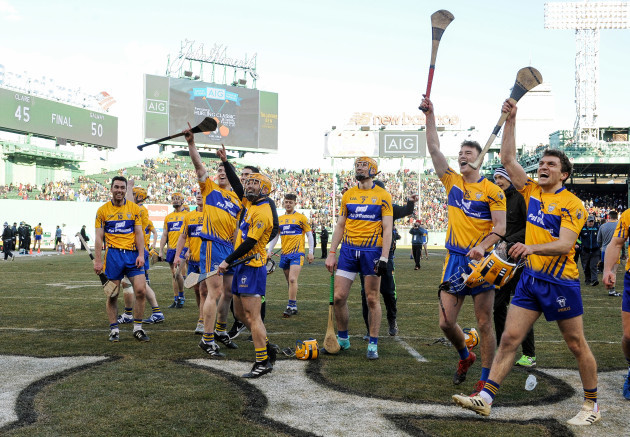 Clare players celebrate reaching the final