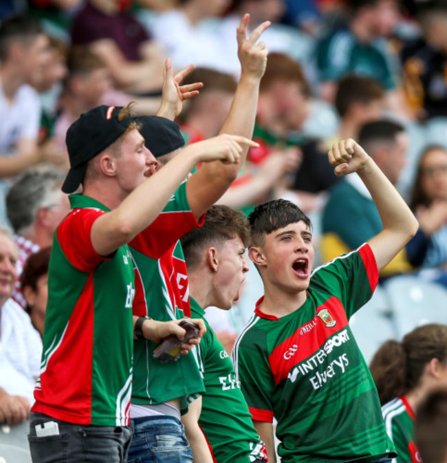 Mayo fans celebrate a goal