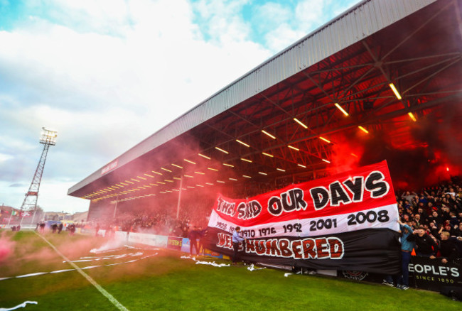 A view of a Bohemians banner