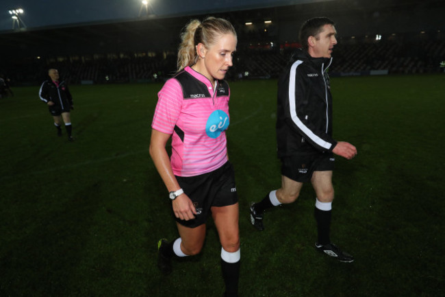 referee Joy Neville and assistant referee George Clancy