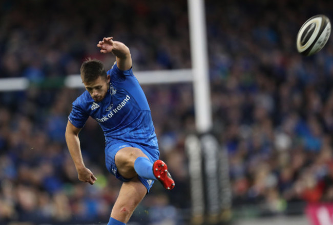 Ross Byrne kicks a penalty