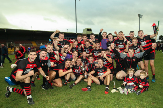 Ballygunner celebrate after the game with the trophy