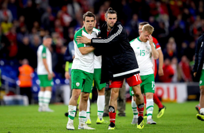 Seamus Coleman with Gareth Bale after the game