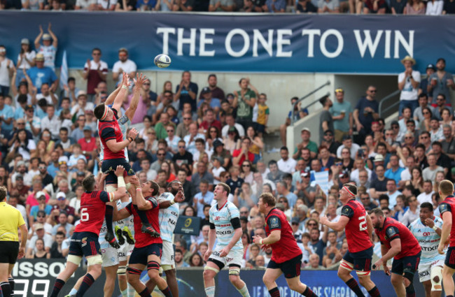 Billy Holland competes for a line out