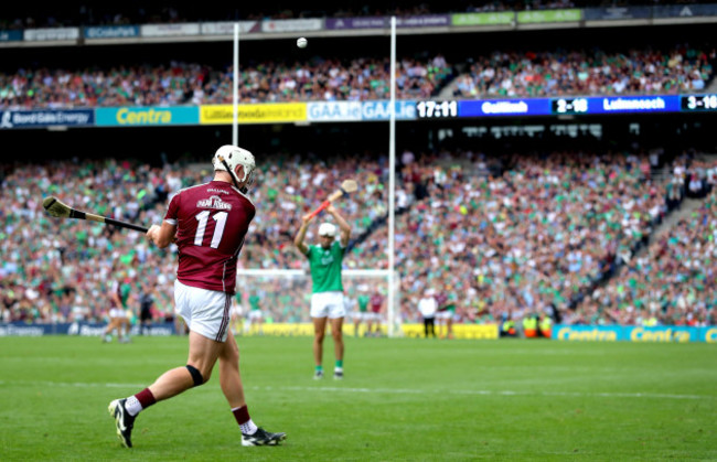 Joe Canning drops a late free into the square