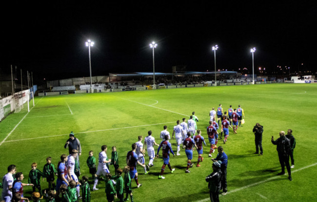 The teams take to the field 12/10/2018