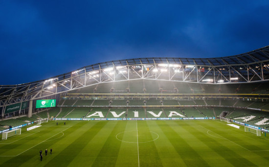 A general view of the Aviva Stadium