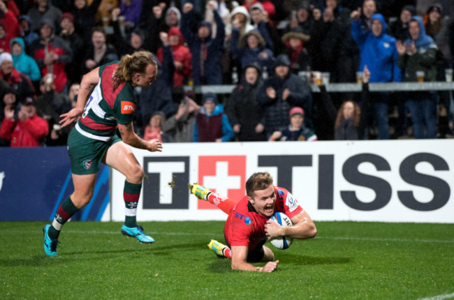 Jacob Stockale scores a try