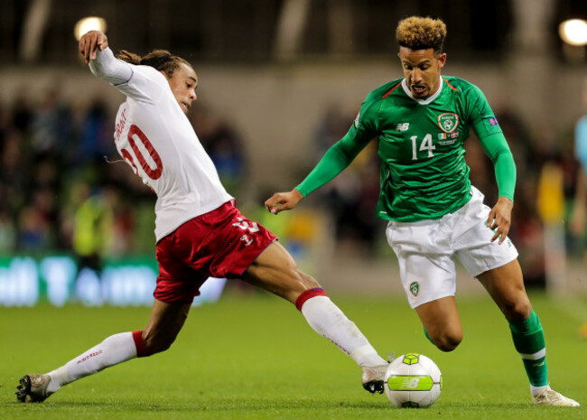Callum Robinson and Yussuf Poulsen