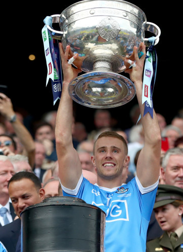 Paul Mannion lifts the Sam Maguire