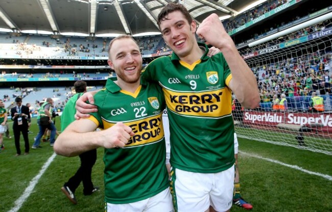 Darran O'Sullivan and David Moran celebrate