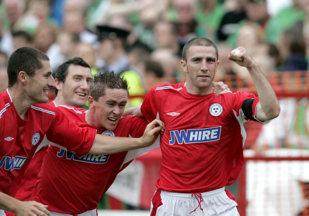 Owen Heary celebrates scoring