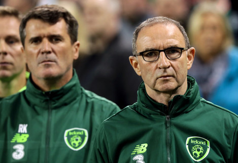 Martin O'Neill during the National Anthems