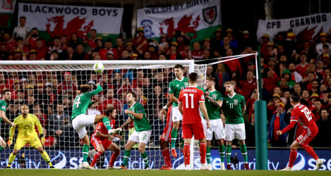 Harry Wilson scores his side's opening goal from a free kick