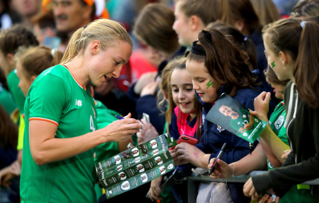 Louise Quinn with fans