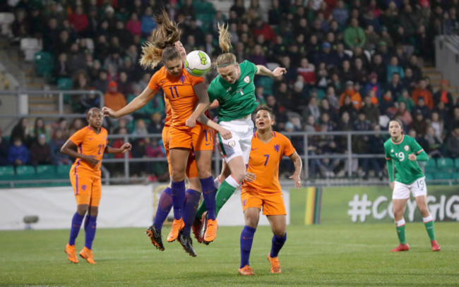 Louise Quinn with Lieke Martens and Stephanie van der Gragt