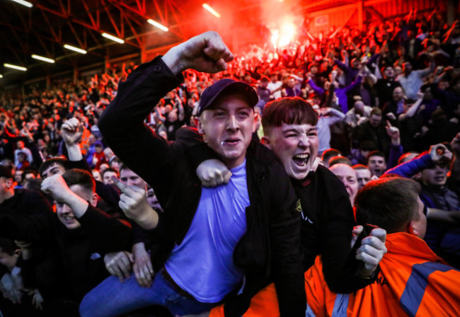 Bohs' fans celebrate the equaliser