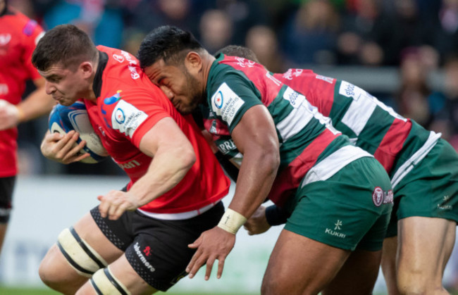 Nick Timoney with Manu Tuilagi