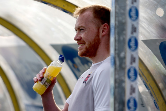 Chris Shields during the warm-up