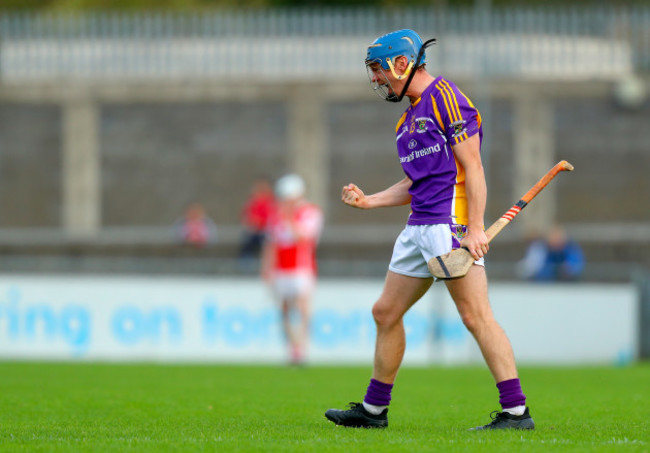 Oisin O’Rourke celebrates at the final whistle