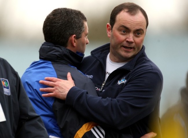 Liam Sheedy and Anthony Daly after the game