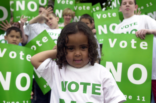 ANTI REFERENDUM POSTERS CAMPAIGNS 2004 ETHNIC MINORITIES CHILDREN