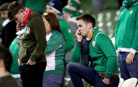 Ireland fans dejected after the game