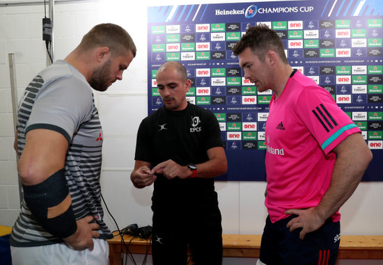 Ed Slater, Referee Alexandre Ruiz and Peter O'Mahony