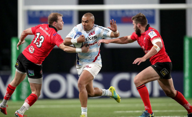 Simon Zebo with Will Addison and Stuart McCloskey