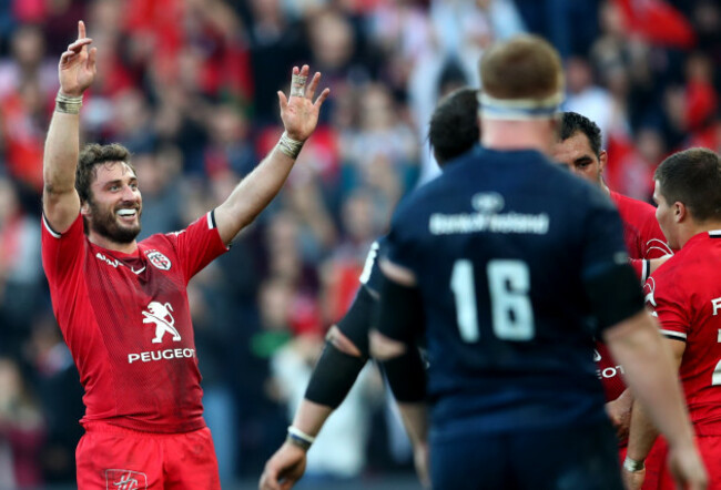 Maxime Médard celebrates at the final whistle