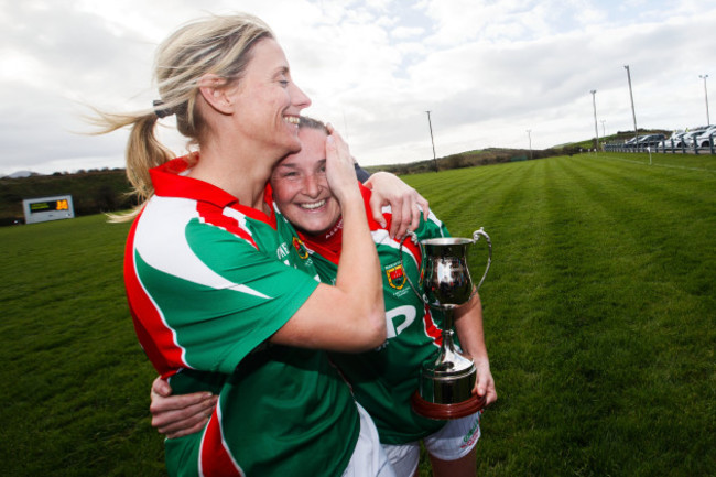 Cora Staunton and Michelle McGing after the game