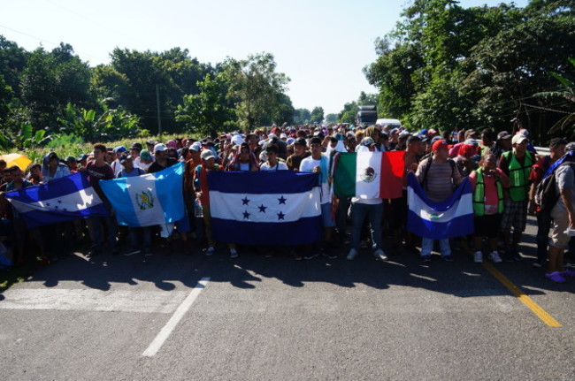 Central American migrants on their way to the USA