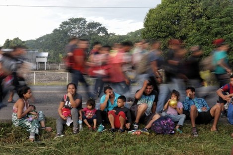Central American migrants on their way to the USA