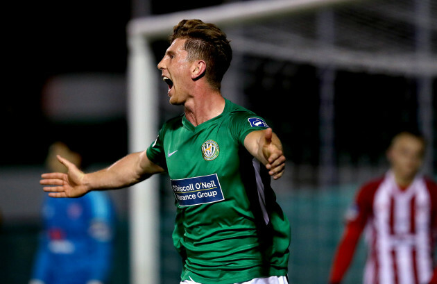 John Sullivan celebrates scoring a late goal