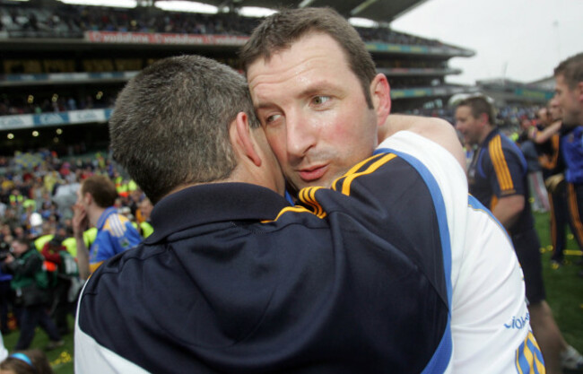 Liam Sheedy and Brendan Cummins at the final whitle