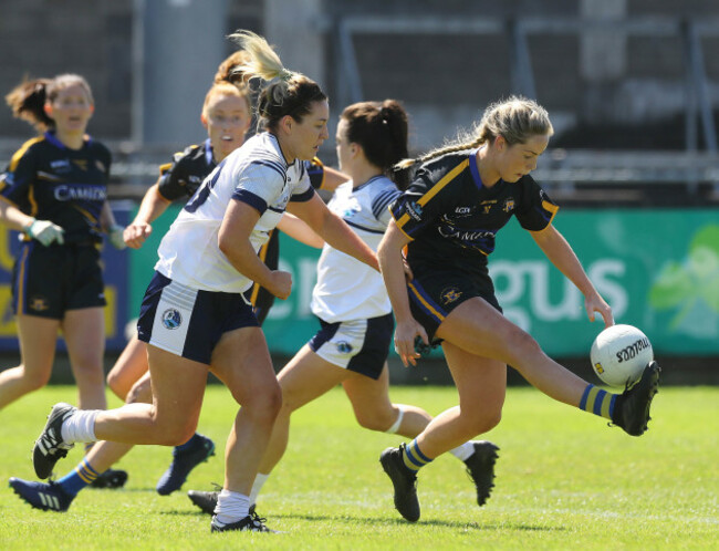 Grainne McGlade tackles Aisling McCarthy