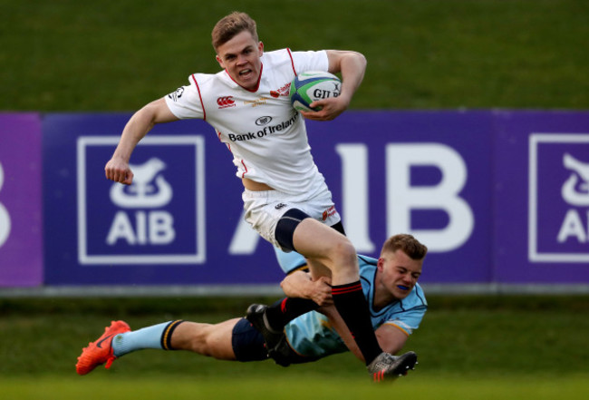 Michael Silvester scores a try despite Nick Peters