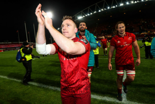 Rory Scannell celebrates after the game
