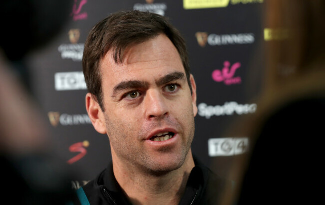 Johann van Graan is interviewed before the game