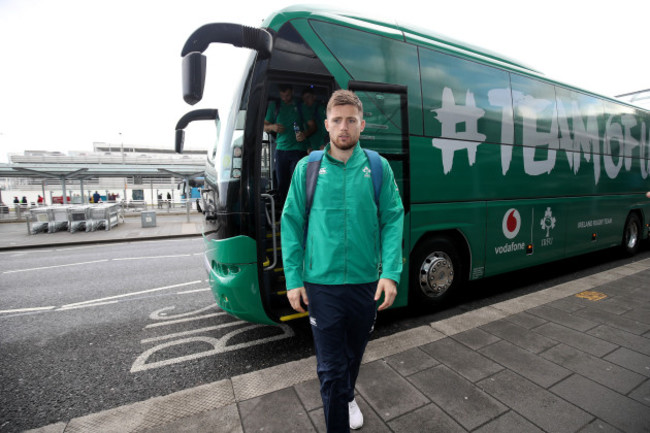 Ross Byrne arrives at Dublin Airport