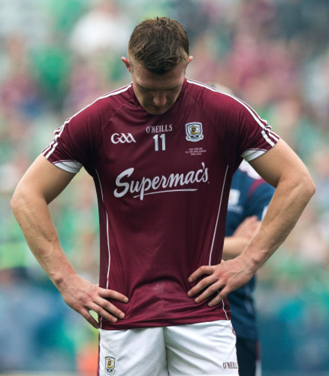 Joe Canning dejected at the end of the game