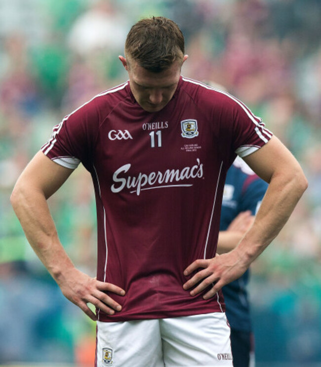 Joe Canning dejected at the end of the game