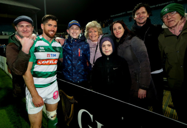 Ian McKinley celebrates with his family