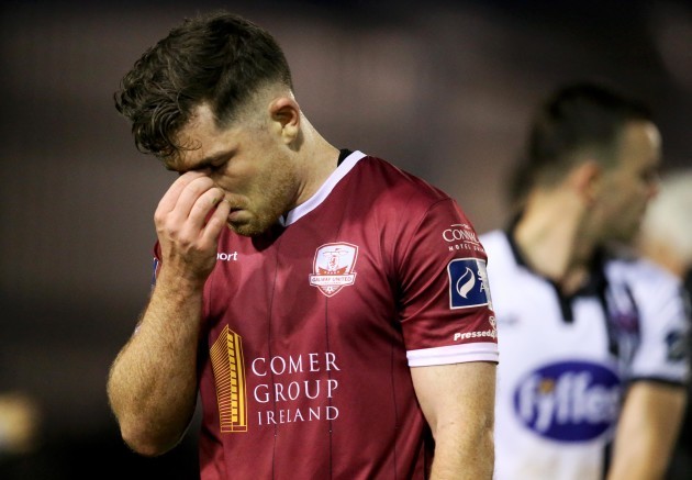 Ronan Murray dejected after the game
