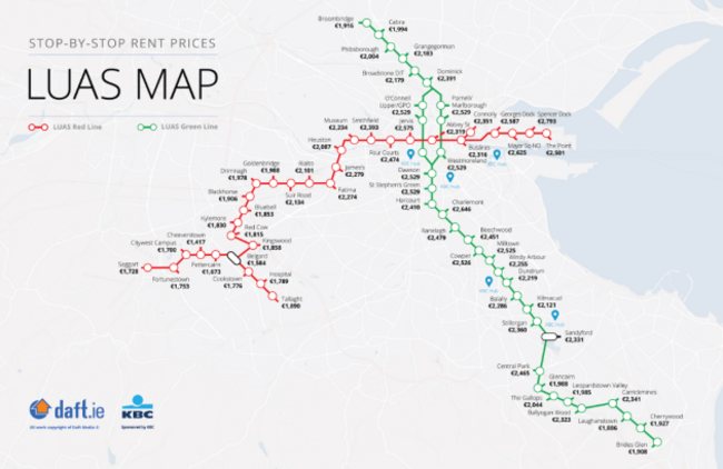 Stop by stop Luas map