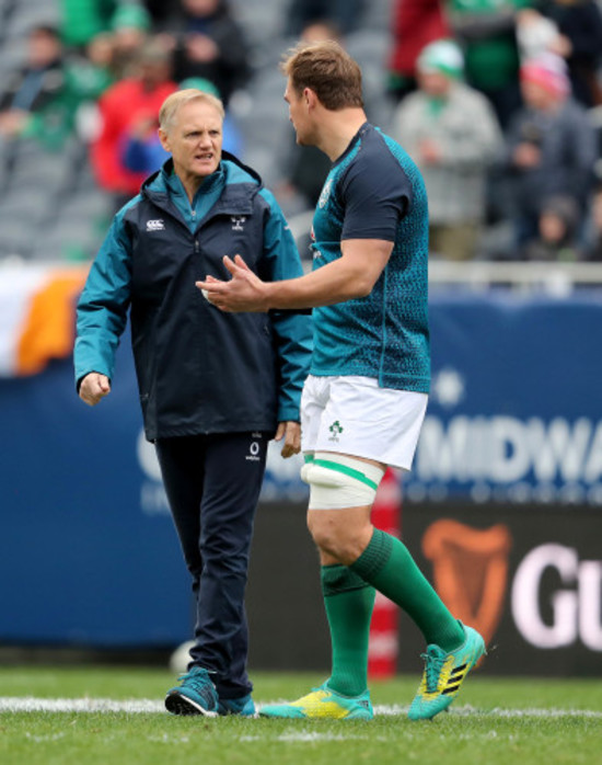 Joe Schmidt with Rhys Ruddock