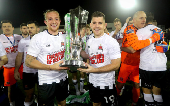John Mountney and Ronan Murray celebrate with the trophy