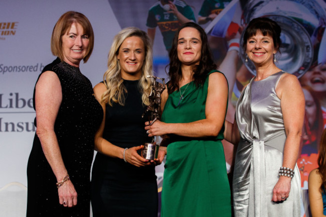 Kathleen Woods, Gemma Begley and Deirdre Ashe present Anne Dalton with the 2018 Senior Player's Player Of The Year Award